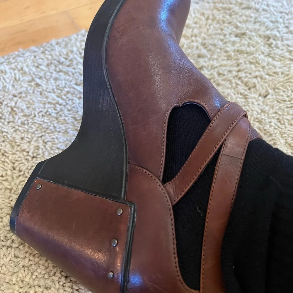 Brown Wedge Mary Jane Women Shoes - Brand: